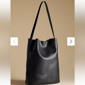 Anthropologie Joss Faux leather bucket tote with mini pouch